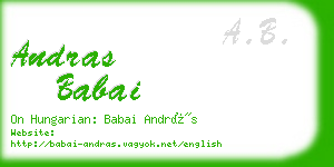 andras babai business card